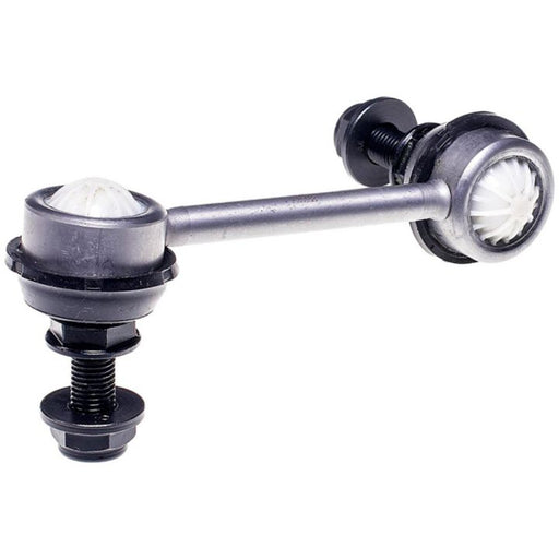 A SL61502XL ProSeries OE+ Stabilizer Link featuring a silver metal body with spherical rubber ends and black bolts.