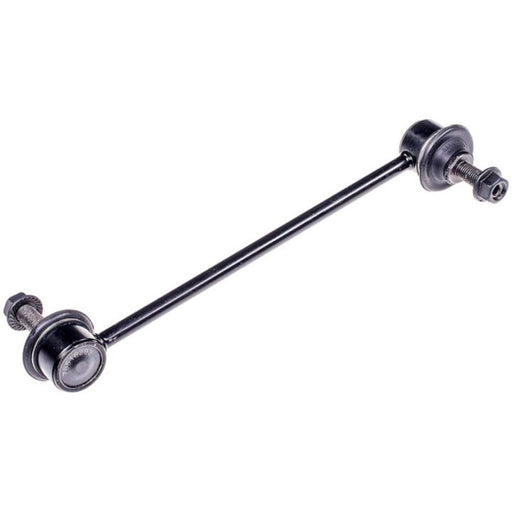 A black metal SL69515 ProSeries OE+ Stabilizer Link with bushings and bolts on both ends.