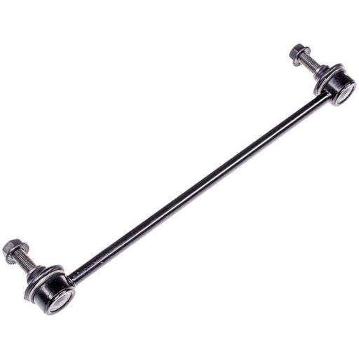 The SL73075 ProSeries OE+ Stabilizer Links are black metallic sway bar links, which feature bolts at both ends and are utilized in vehicle suspension systems.