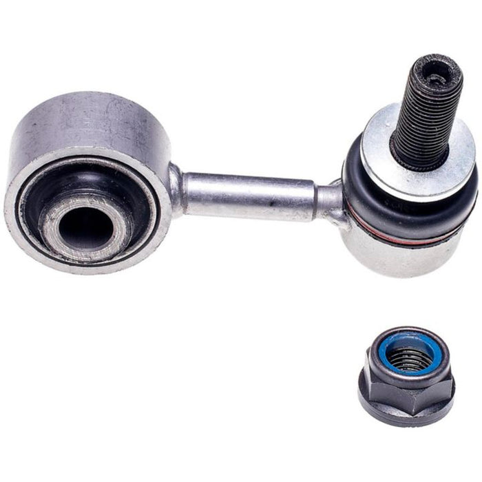 The SL74052XL ProSeries OE+ Stabilizer Links features a silver automotive ball joint with a black threaded rod and comes with a separate metal nut featuring a distinctive blue ring.