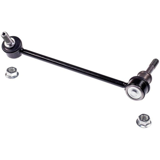 A SL14151 ProSeries OE+ Stabilizer Link in black, accompanied by two nuts, displayed against a white background.