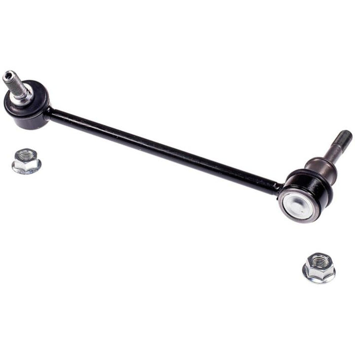 A SL14151 ProSeries OE+ Stabilizer Link in black, accompanied by two nuts, displayed against a white background.