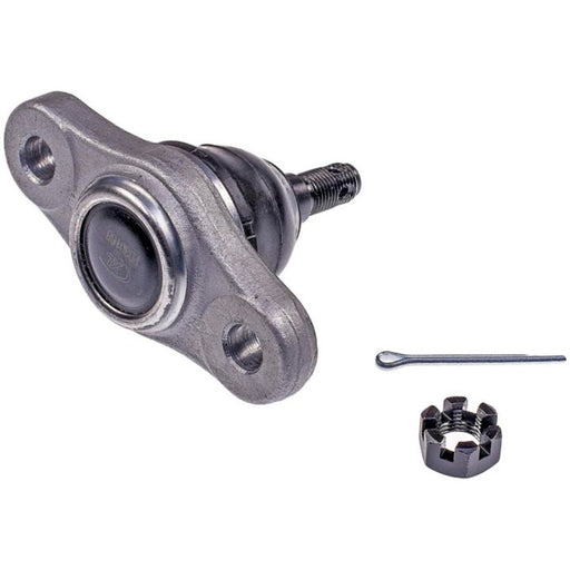 The BJ60135XL NASCAR Advantage Ball Joint - Front kit includes a ball joint, cotter pin, and castle nut arranged on a white background.