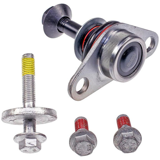 A metal automotive part with bolts, comprising a durable roller bearing and additional fasteners, named the BJ45095XL NASCAR Advantage Ball Joint - Front.