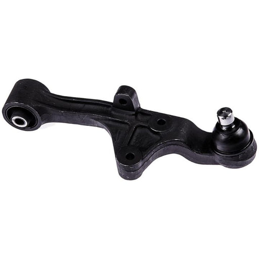 A ProSeries OE+ Control Arm model CB63023 made of black metal, featuring a rubber bushing and ball joint.