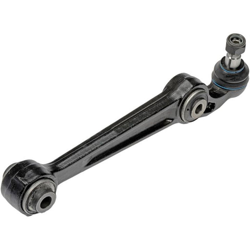 Presenting the CB85125 ProSeries OE+ Control Arm: a black metal suspension control arm featuring rubber bushings and a ball joint on each end, designed for your vehicle.