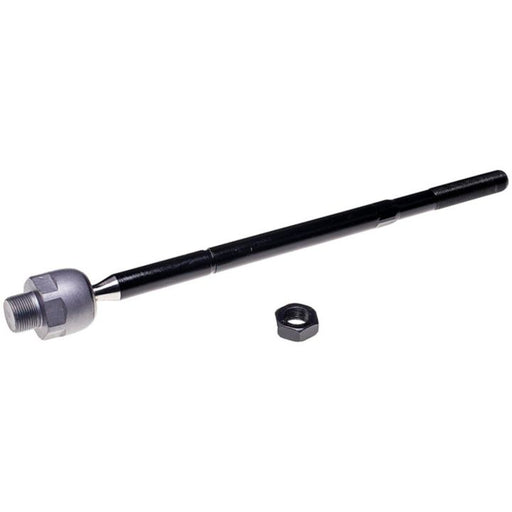 The TI81320XL ProSeries OE+ Tie Rods feature a long black rod with threaded segments at each end, connected to a silver hexagonal fitting, and come with a separate hex nut.