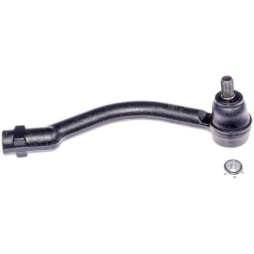 A black TO60142 ProSeries OE+ metal tie rod end with a threaded stud and a small metal bearing ring placed beside it.
