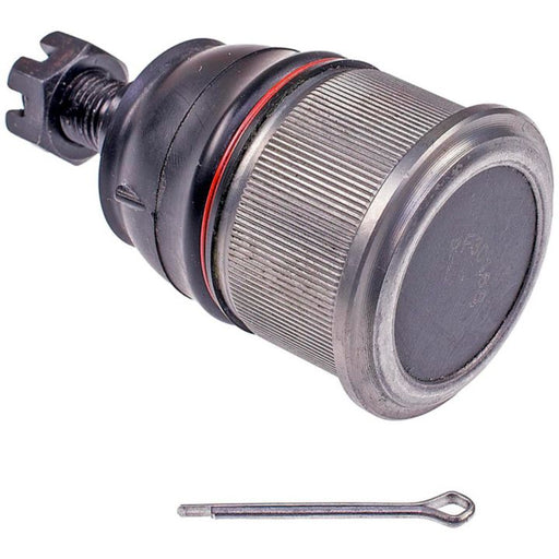 Detailed view of a BJ50075XL ProSeries OE+ Ball Joint with a red seal and an accompanying pin on a white background.