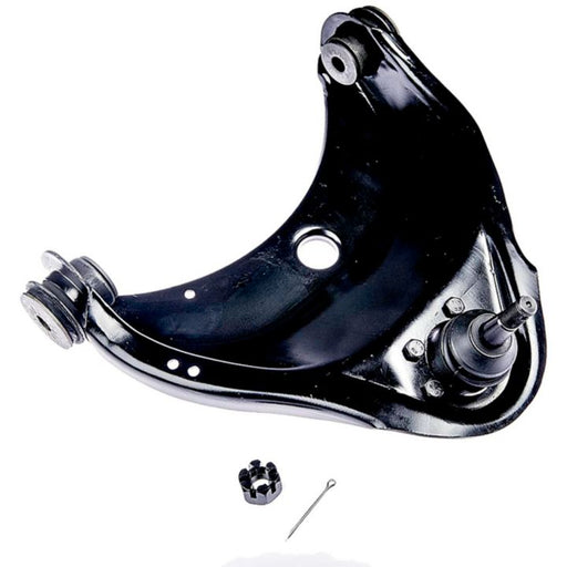 The CB90228 ProSeries OE+ Control Arm, featuring a ball joint, castle nut, and cotter pin, is displayed in black against a white background.
