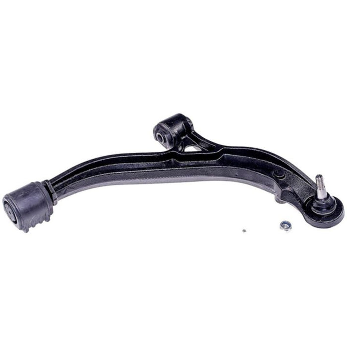 CB81024 ProSeries OE+ Control Arm featuring a black curved design with an attached ball joint and bushings, set against a white background.