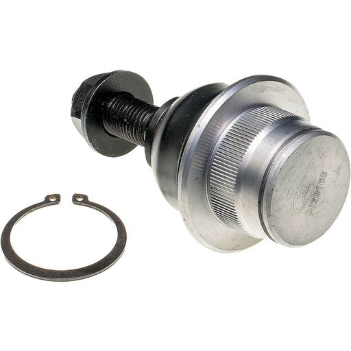 Close-up of a BJ85225XL ProSeries OE+ Ball Joint with an accompanying bolt and circular clip on a white background.