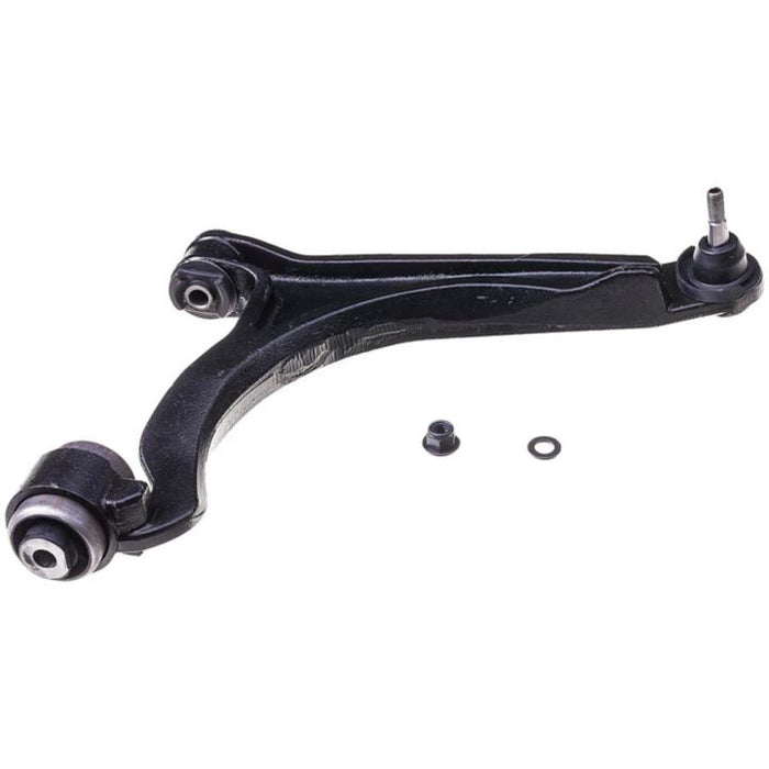 A black CB81324 ProSeries OE+ Control Arm with an attached ball joint and two small washers on a white background.