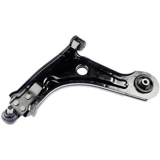 The CB55023 ProSeries OE+ Control Arm, crafted from black metal and equipped with bushings and mounting points, is isolated on a white background.
