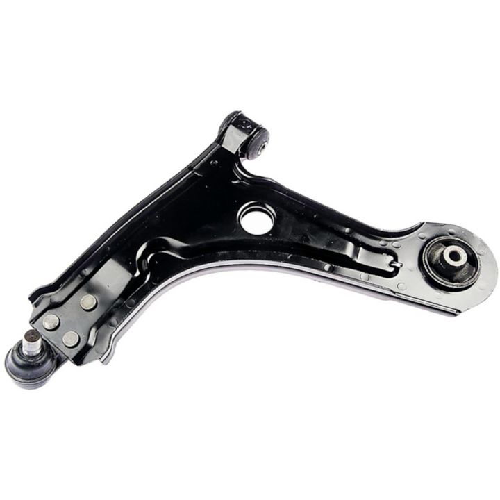 The CB55023 ProSeries OE+ Control Arm, crafted from black metal and equipped with bushings and mounting points, is isolated on a white background.