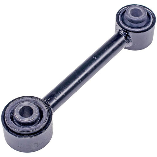 The LL81546 ProSeries OE+ Control Arm is a black metal car suspension link featuring bushings at both ends, designed for use in automotive suspension systems.