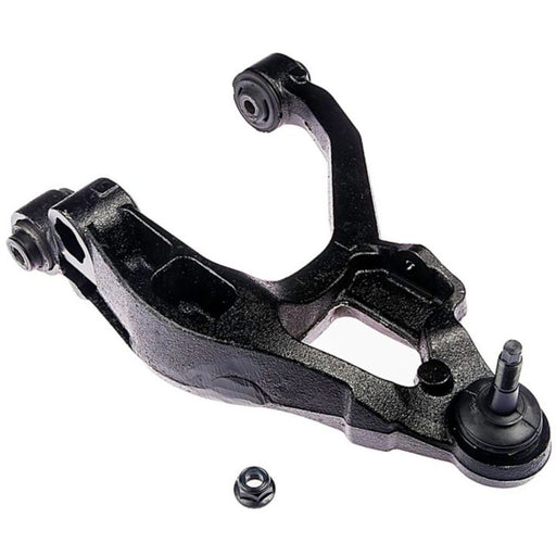 CB81203 ProSeries OE+ Black Metal Control Arm with a Ball Joint and Separate Nut on a White Background.
