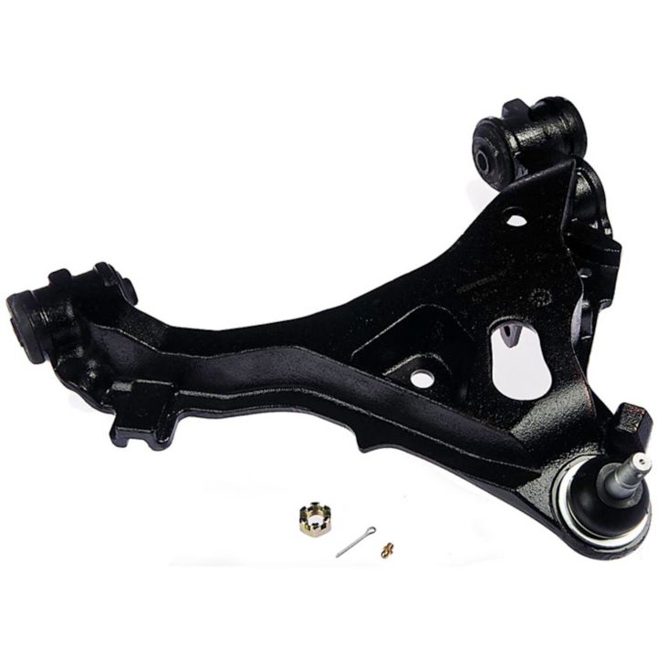 CB85364 ProSeries OE+ Control Arm, a black metal vehicle control arm component featuring a bolt, pin, and cotter pin, displayed on a white background.