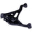 The CB73083 ProSeries OE+ Control Arm is a black, triangular-shaped car control arm featuring mounting bushings at each end and a ball joint.