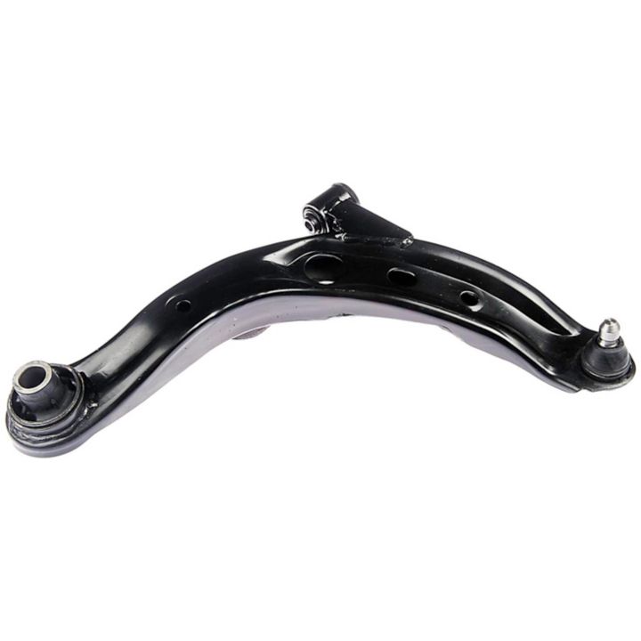 The CB65024 ProSeries OE+ Control Arm is a black metal automotive control arm equipped with bushings and joints at each end.