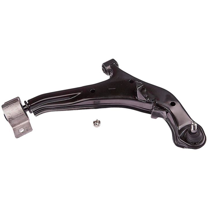 The CB69004 ProSeries OE+ Control Arm, in black metal, is isolated on a white background with a small metal component beside it.