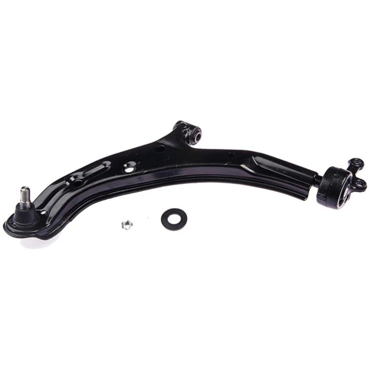 CB69043 ProSeries OE+ Control Arm, a black metal car suspension control arm with attached ball joint and accompanying hardware, displayed on a white background.
