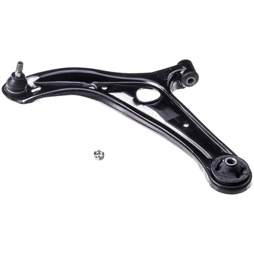 CB74013 ProSeries OE+ Control Arm featuring a black metal design with an integrated ball joint and a small silver bolt, showcased against a white background.