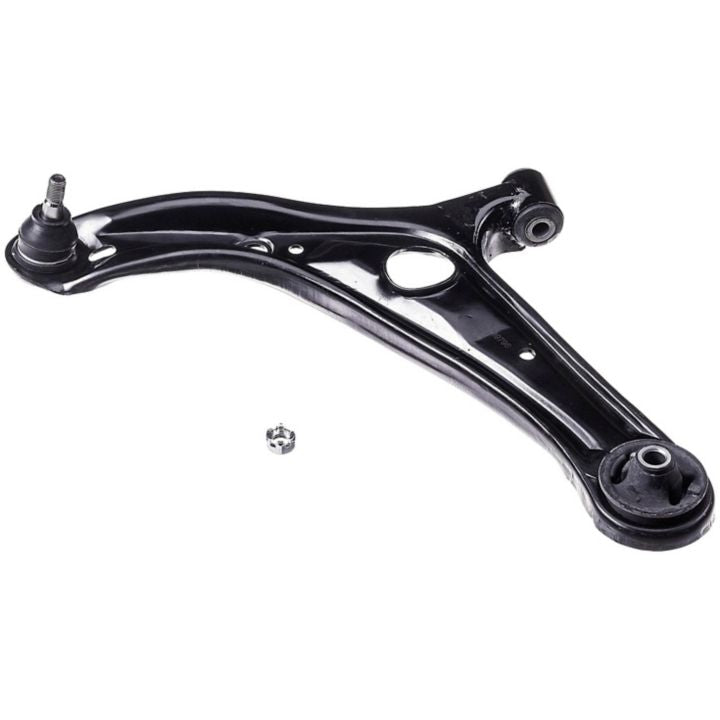 CB74013 ProSeries OE+ Control Arm featuring a black metal design with an integrated ball joint and a small silver bolt, showcased against a white background.
