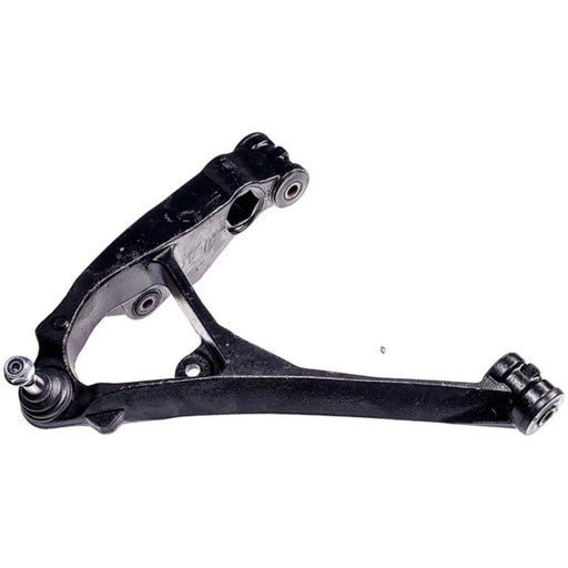 A black metal CB90063 ProSeries OE+ Control Arm with bushings and ball joints.