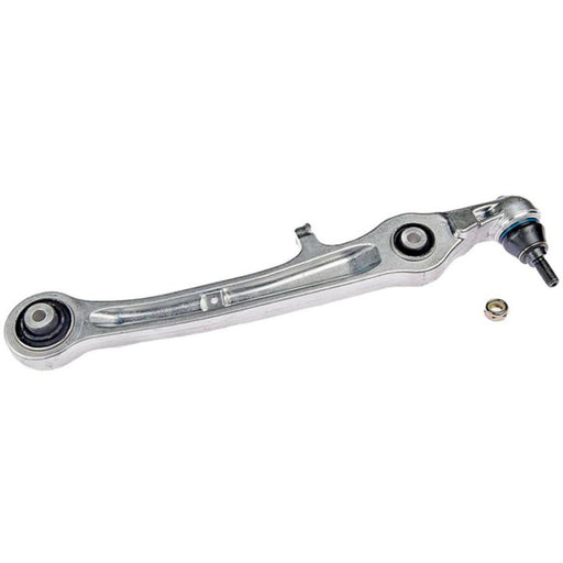 Introducing the CB12035 ProSeries OE+ Control Arm in silver, complete with bushings, ball joint, and a small nut.