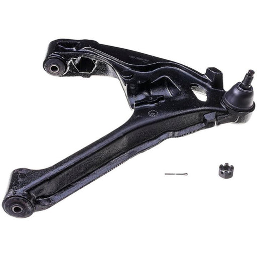 A CB81174 ProSeries OE+ Control Arm in black, featuring a ball joint and a small cotter pin, pictured on a white background.