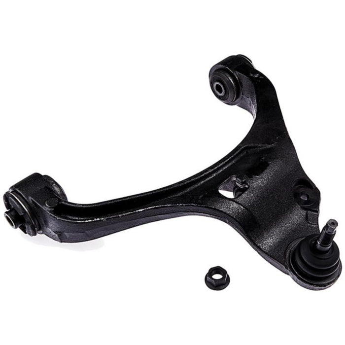 A CB81063 ProSeries OE+ Control Arm in black, featuring two bolts positioned nearby.