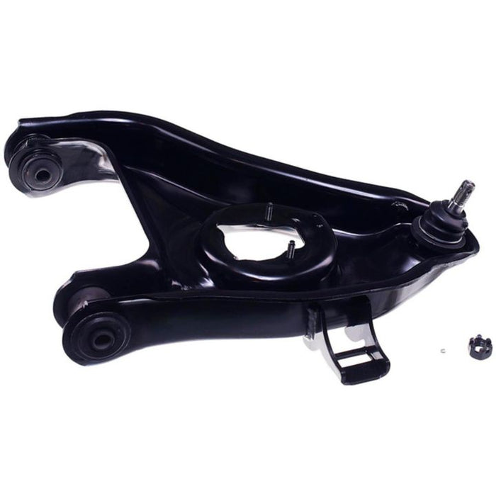A CB85164 ProSeries OE+ Control Arm in black, featuring a ball joint and bushings, displayed on a white background.