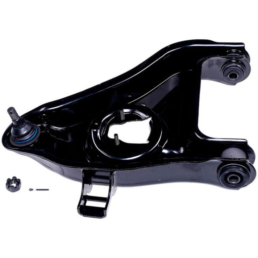 CB85163 ProSeries OE+ Control Arm, with attached ball joint, metal loop, and small accessory parts, displayed on a white background.