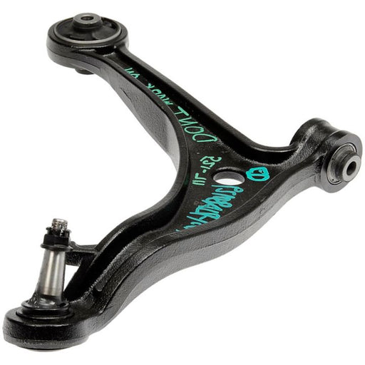 The CB59014 ProSeries OE+ Control Arm is a black automotive component featuring mounting points and a ball joint.
