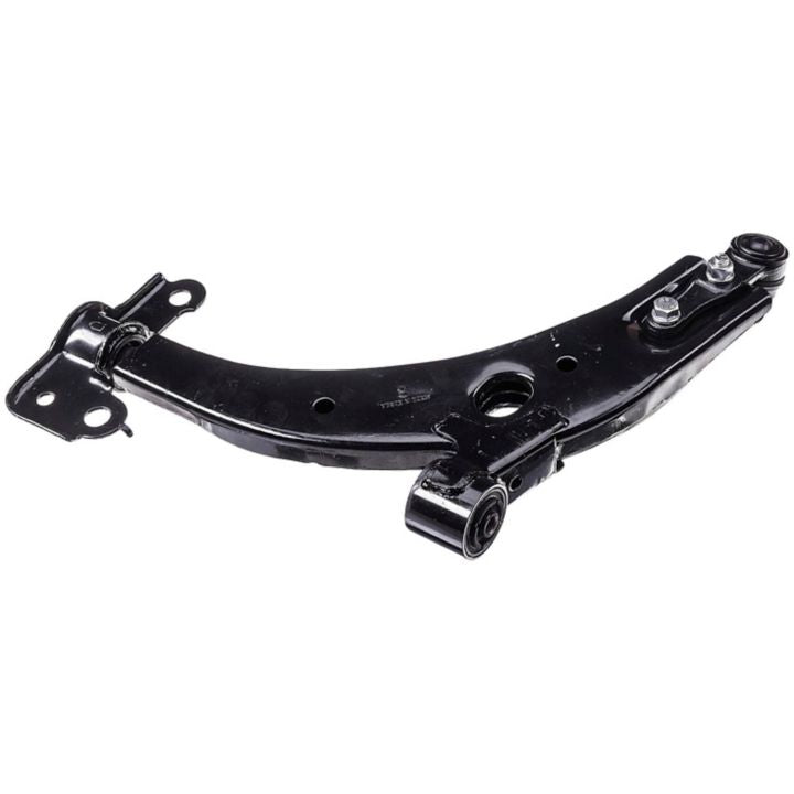 A CB63094 ProSeries OE+ control arm in black curved metal, featuring mounting holes and bushings.