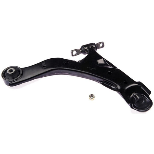 CB63044 ProSeries OE+ Control Arm, crafted from black metal and featuring integrated bushings and a mounting bracket, showcased on a white background.