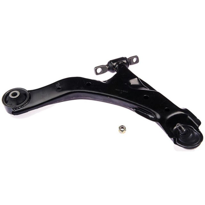 CB63044 ProSeries OE+ Control Arm, crafted from black metal and featuring integrated bushings and a mounting bracket, showcased on a white background.