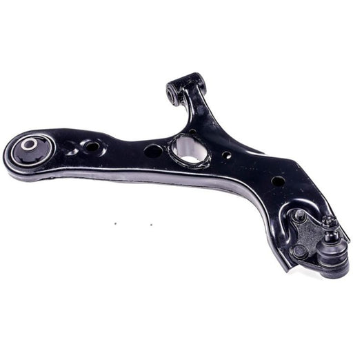 The CB74214 ProSeries OE+ Control Arm, in black, featuring mounting holes and bushings is displayed on a white background.