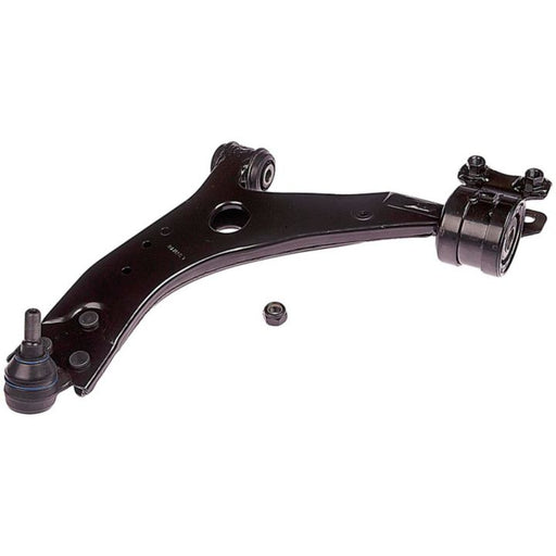 The CB45193 ProSeries OE+ Control Arm, a black metal car control arm featuring mounting points and a round hole in the middle, is displayed against a white background.