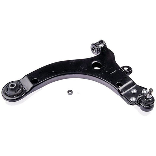The CB90023 ProSeries OE+ Control Arm, a black metal car control arm, is shown next to a bolt on a white background.