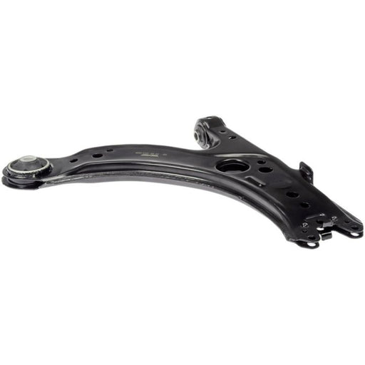 Curved black CA43095 ProSeries OE+ Control Arm with mounting holes and bushings for automotive applications.