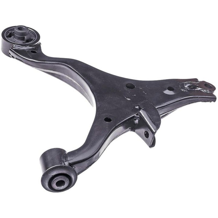 The CA59523 ProSeries OE+ Control Arm, a black metal car control arm with three mounting points, is shown on a white background.
