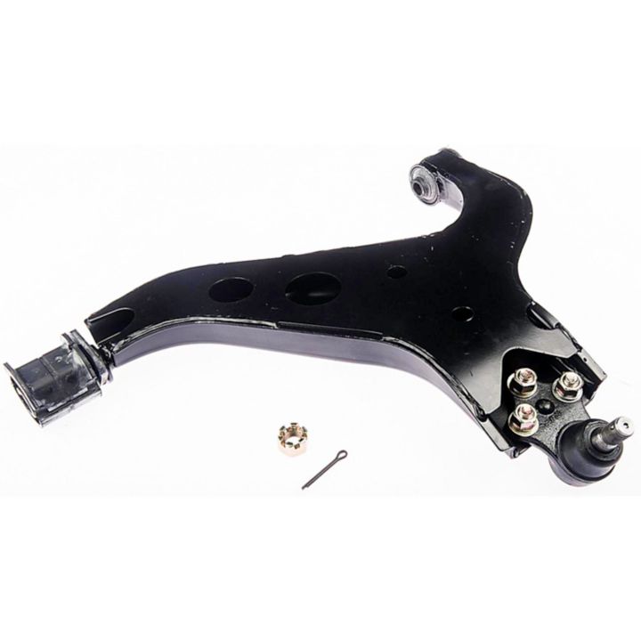 The CB69193 ProSeries OE+ Control Arm in black metal on a white background, accompanied by a cotter pin and nut.