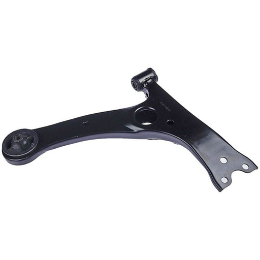 The CA74264 ProSeries OE+ Control Arm for a vehicle features two bushings and three holes for mounting.