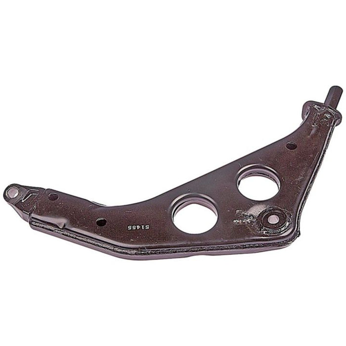 The CA29003 ProSeries OE+ Control Arm is a metallic component featuring two large circular holes and a smaller hole, designed for use in vehicle suspension systems.