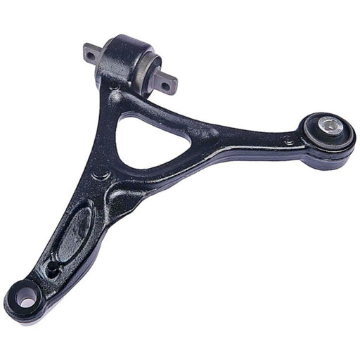 A CA45173 ProSeries OE+ Control Arm, featuring a black metal construction with a triangular design and mounting points on each end.