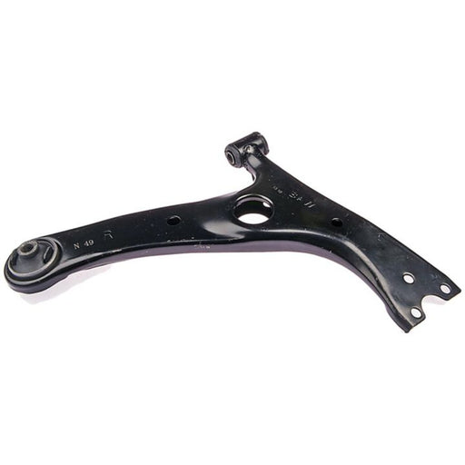 A CA74524 ProSeries OE+ Control Arm, made of black metal and featuring mounting holes and bushings.