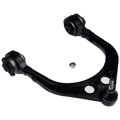 A CB81237 ProSeries OE+ Control Arm in black, isolated on a white background, featuring a bolt in the center.
