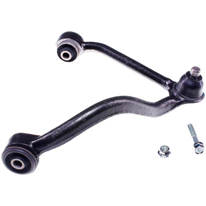 Close-up of a CB63068 ProSeries OE+ Control Arm with bushings, a bolt, and two nuts on a plain white background.